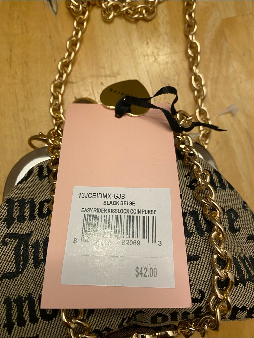 Juicy Couture Mini Kisslock Crossbody with Gold chain & Hardware. Logo. NWT. - Picture 6 of 6